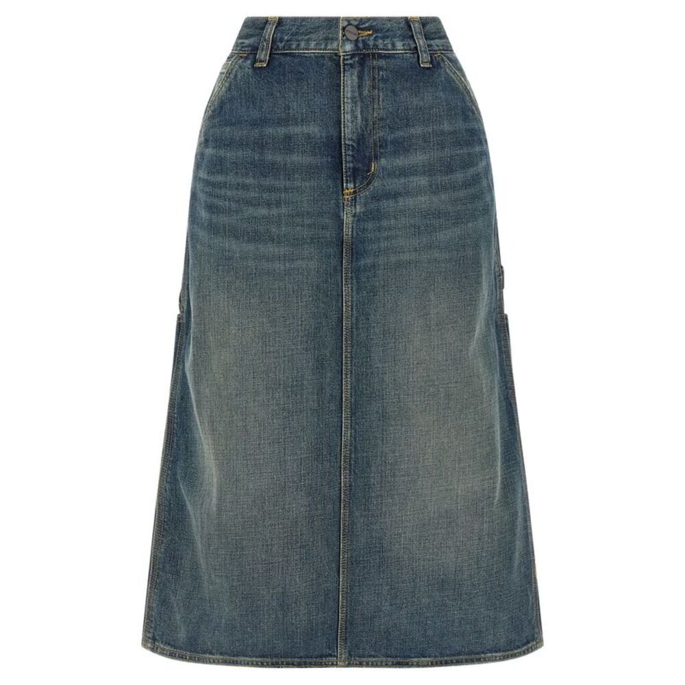 Carhartt Wip Blue Cotton Midi Women's Skirt
